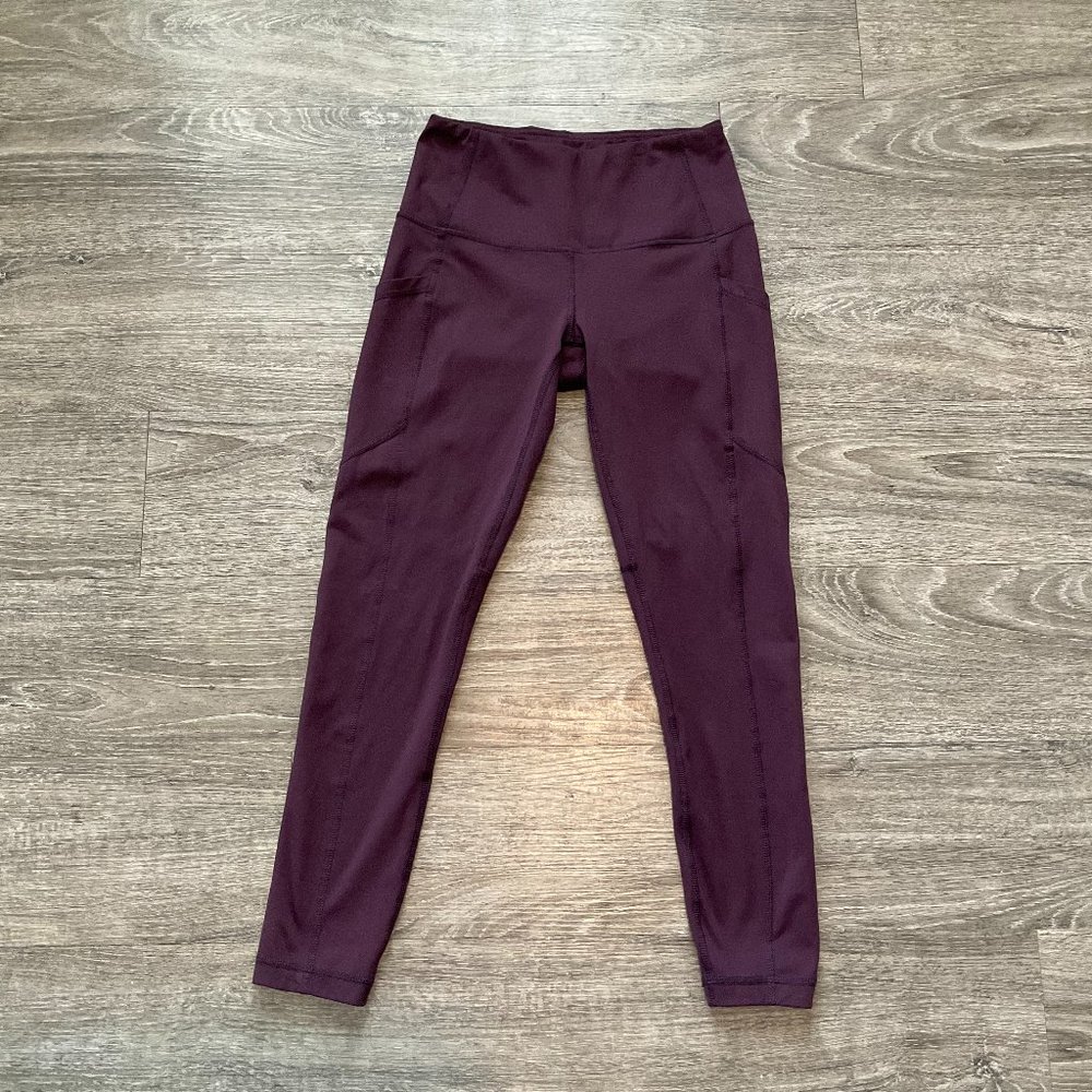 Yogalicious Lux High Waist‎ Dark Cherry Leggings Size XS Pockets